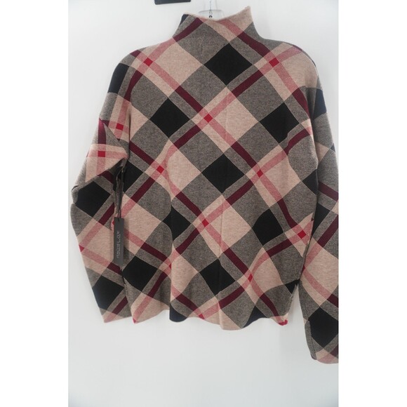 NWT Rachel Zoe Plaid Argyle Sweater Preppy Mock Neck Pullover Cozy Knit Size XL - Picture 3 of 10